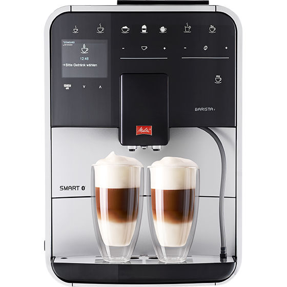 Melitta® Kaffeevollautomat Melitta Barista T Smart Silber Schwarz 6761101 1 – Studio shot of silver-black machine with touch display