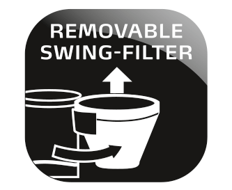 Porte-filtre pivotant pratique avec support-filtre amovible