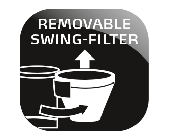 Practical hinged filter holder with removable filter insert