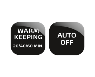 Programmable warm keeping times and auto off time