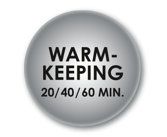 User friendly warm keeping feature (20, 40 or 60 minutes)